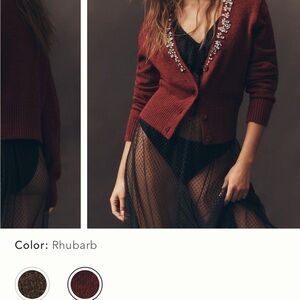 Pilcro Fuchsia Sweater with Jewel Accents
